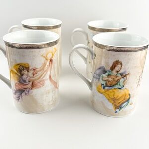 Charter Club Angelic Design Mugs - Cream and Gold